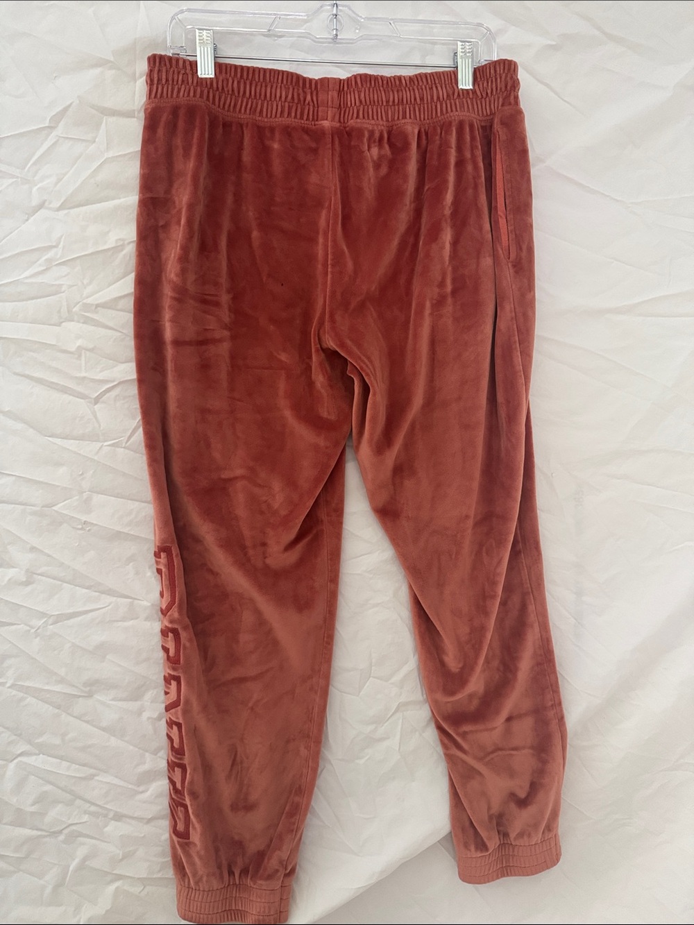 PINK Victoria's Secret Rust Orange Velour Joggers - Picture 4 of 4